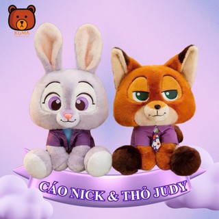 Gấu Bông Nick Judy Zootopia Cao Cấp 35-60cm Thú Nhồi Bông Siêu Mềm Quà Tặng Cute Decor Phòng