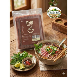 Phở Gạo Lứt Việt Thái 500g/Phở Chùm Ngây Việt Thái 500g-Phở Khô Gạo Lứt, Phở Rau Xanh Tự Nhiên, ít calo ăn eat clean.