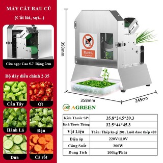 Máy thái hành sả băng tải tự động AGREN A2 – Cắt nhanh, đều, tiết kiệm nhân công