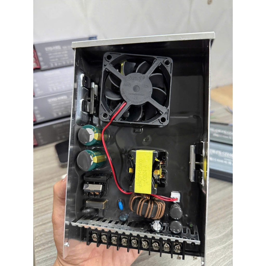 Nguồn Đổ Keo 12V 400W Chống Nước Ngoài Trời PowerON – Nguồn LED Quảng Cáo, Module LED, Camera 12V 33A Công Suất Lớn