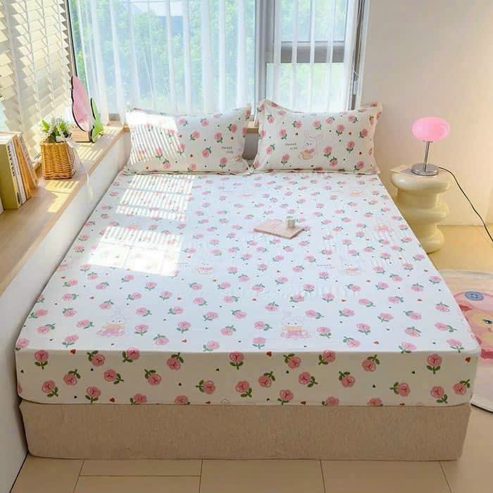 Bộ Ga Trải Giường Topaz 3 Món Chất Liệu Đũi Cotton Bo Chun Bọc Nệm 10cm Nhiều Mẫu Mã Giá Rẻ