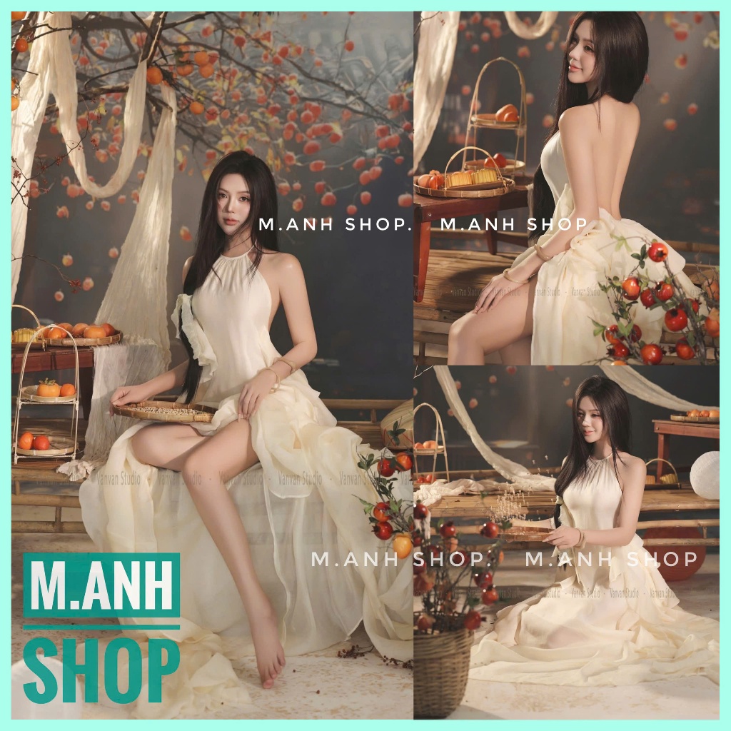 Sét Yếm Kem Tầng Chụp Ảnh Nghệ Thuật Yếm Sen Trung Thu Xinh Đẹp