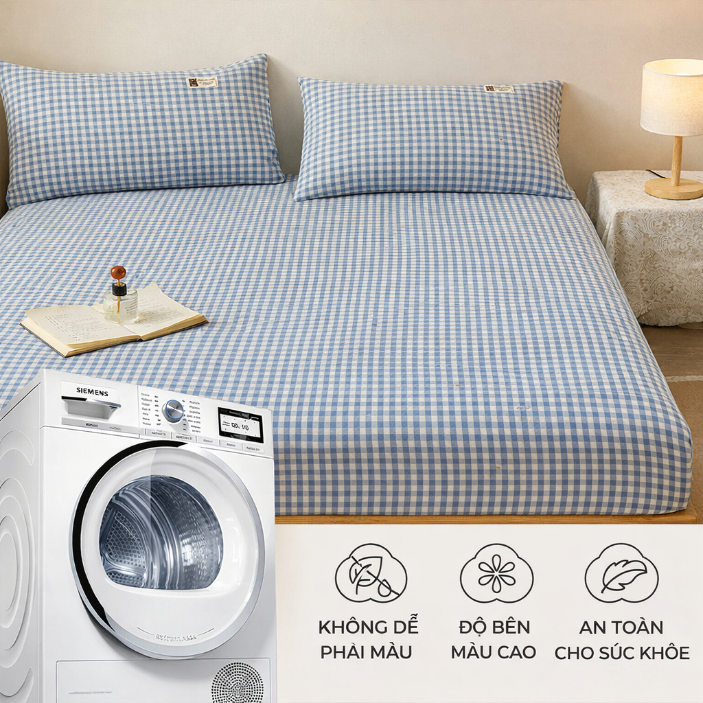 Bộ Ga Trải Giường Topaz 3 Món Chất Liệu Đũi Cotton Bo Chun Bọc Nệm 10cm Nhiều Mẫu Mã Giá Rẻ