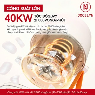 Máy Xay Sinh Tố đa năng JOCELYN lưỡi dao 12 cánh tiện lợi mang theo Bảo Hành 1 Năm 1 Đổi 1 (450ml)