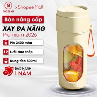 Máy Xay Sinh Tố đa năng JOCELYN lưỡi dao 12 cánh tiện lợi mang theo Bảo Hành 1 Năm 1 Đổi 1 (450ml)