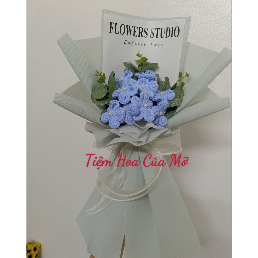 Cành Hoa Lưu Ly Len Xinh Xắn , Hoa Len Handmade