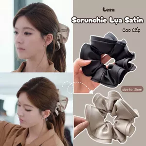 Scrunchie Lụa Satin Cao Cấp Hàng Đẹp 15cm. Dây Buộc Tóc Phong Cách Pháp Sang Trọng, Tối Giản Hàn Quốc LEZA VN