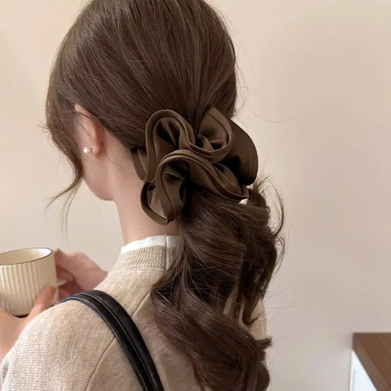 Scrunchie Lụa Satin Cao Cấp Hàng Đẹp 15cm. Dây Buộc Tóc Phong Cách Pháp Sang Trọng, Tối Giản Hàn Quốc LEZA VN