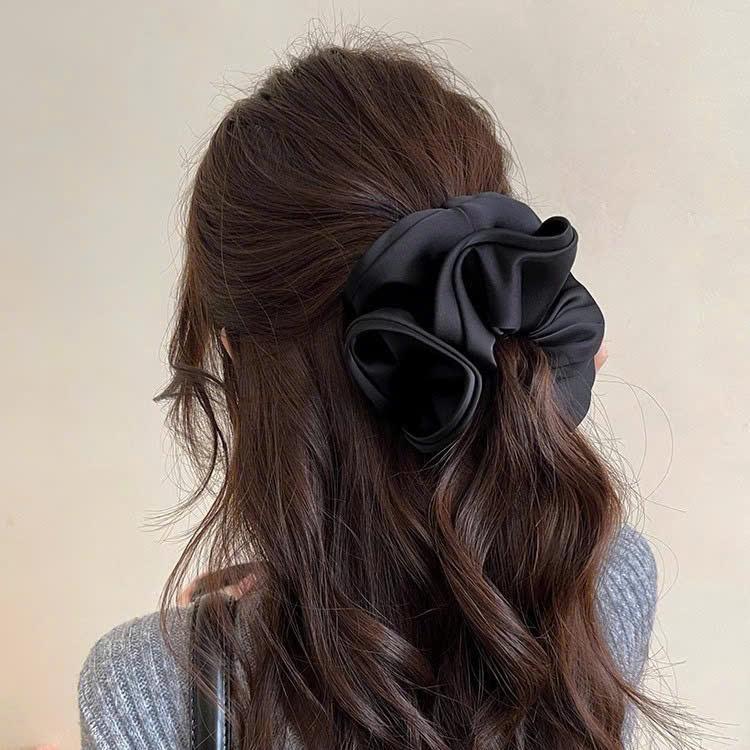 Scrunchie Lụa Satin Cao Cấp Hàng Đẹp 15cm. Dây Buộc Tóc Phong Cách Pháp Sang Trọng, Tối Giản Hàn Quốc LEZA VN
