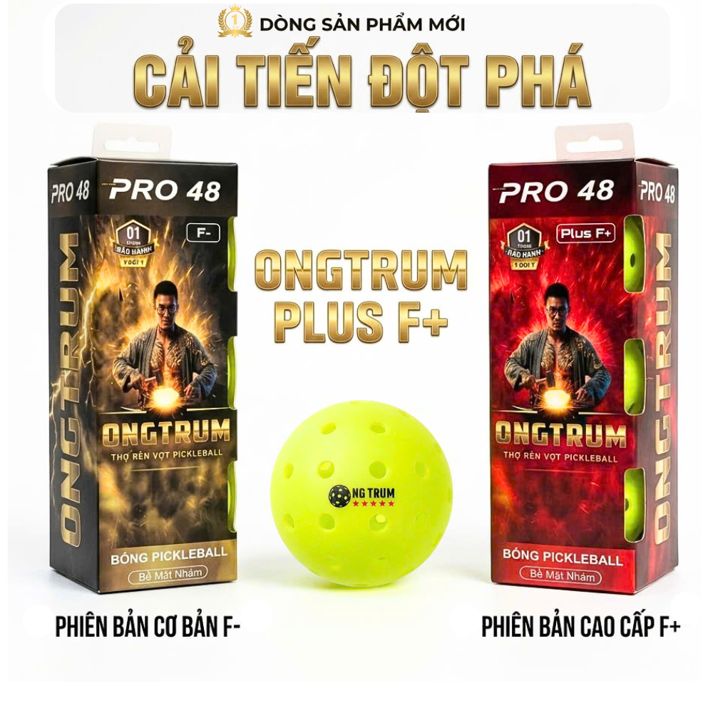 Bóng thi đấu Pickleball Chính Hãng ONGTRUM PRO 48 nguyên khối cải tiến công nghệ cao cấp chuẩn PPA 🏆