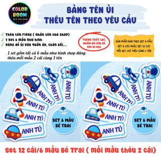 Bảng tên ủi Thêu Tên Bé Theo Yêu Cầu - Thêu Vi Tính - dùng để ủi-may vào áo, quần, balo - ColorBoom