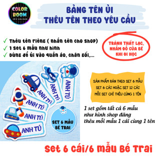 Bảng tên ủi Thêu Tên Bé Theo Yêu Cầu - Thêu Vi Tính - dùng để ủi-may vào áo, quần, balo - ColorBoom