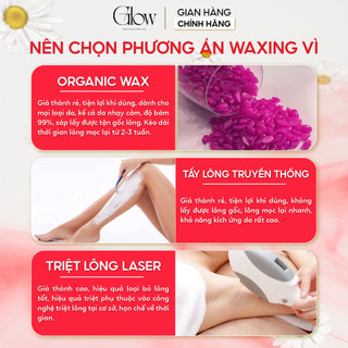COMBO 2 TÚI Sáp Wax Lông Satinpure + Sáp Organic Cao Cấp GLOWWAXING Không Mùi, Không Nhựa Cao Cấp