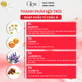 Sáp Wax Lông Organic GLOWWAXING Không Mùi Chuyên Dùng Cho Nách, Bi, Body Hàng Cao Cấp Túi 300gr