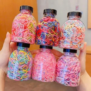 Lọ 1000 Dây Thun Buộc Tóc Nhiều Sắc Màu, Dây Thun Buộc Tóc Cho Bé
