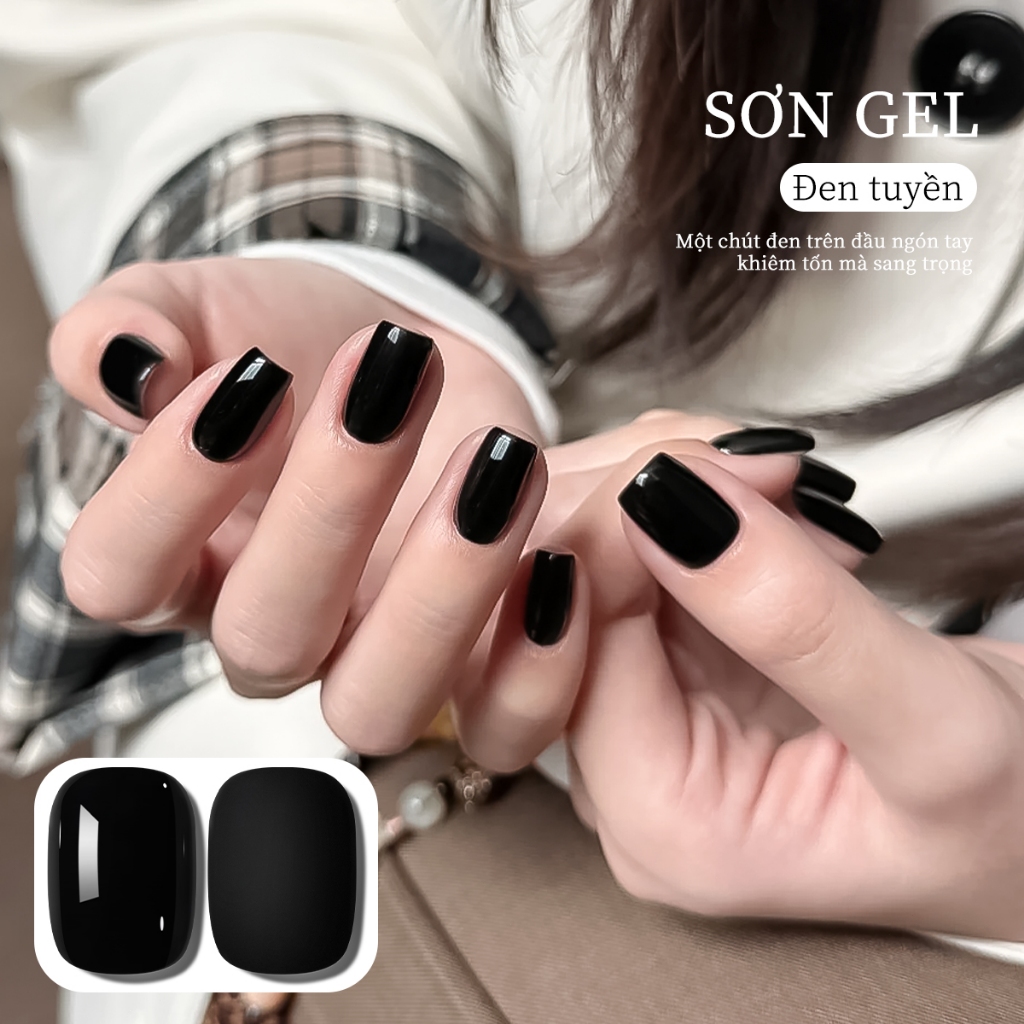 XEIJAYI 40ml - Sơn móng tay dạng gel màu đen cổ điển, bền màu và bóng mượt, thích hợp cho việc tự làm nghệ thuật vẽ móng