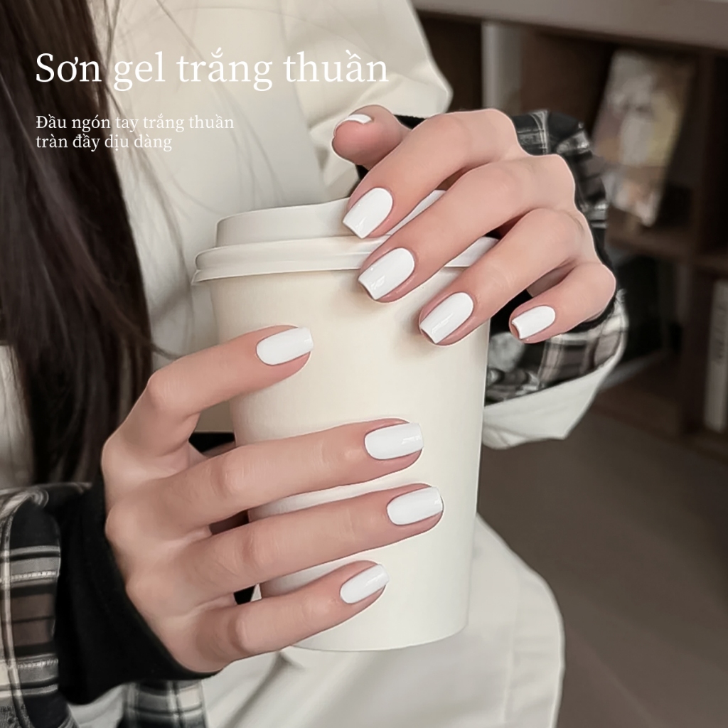 XEIJAYI 40ml - Sơn móng tay dạng gel trắng cổ điển, độ bóng lâu trôi, thích hợp cho việc tự làm nghệ thuật vẽ móng.
