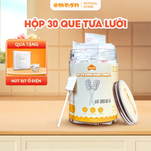 Que rơ lưỡi vệ sinh răng miệng cho bé Emoon cao cấp chất liệu bông mềm tiệt trùng cho bé từ 0-2 tuổi