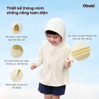 Áo Chống Nắng Trẻ Em Obebi UPF 50+ Chống Tia UV Làm Mát Tức Thì Cho Bé Trai Bé Gái Từ 8 - 23kg AK216