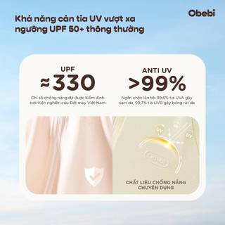 Áo Chống Nắng Trẻ Em Obebi UPF 50+ Chống Tia UV Làm Mát Tức Thì Cho Bé Trai Bé Gái Từ 8 - 23kg AK216