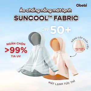 Áo Chống Nắng Trẻ Em Obebi UPF 50+ Chống Tia UV Làm Mát Tức Thì Cho Bé Trai Bé Gái Từ 8 - 23kg AK216