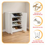 Tủ gỗ tủ giày tủ bếp tủ áo đa năng tủ mini gỗ MDF nhập khẩu bền đẹp nhiều kích thước dễ lắp ráp đầy đủ phụ kiện Nadecor — ảnh 4