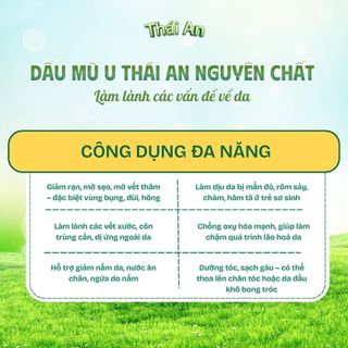Dầu Mù U Nguyên Chất Ép Lạnh Thái An Xỏ Khuyên Tai Hỗ Trợ Các Vấn Đề Về Da Rạn Và Vết Thương - Chai10ml