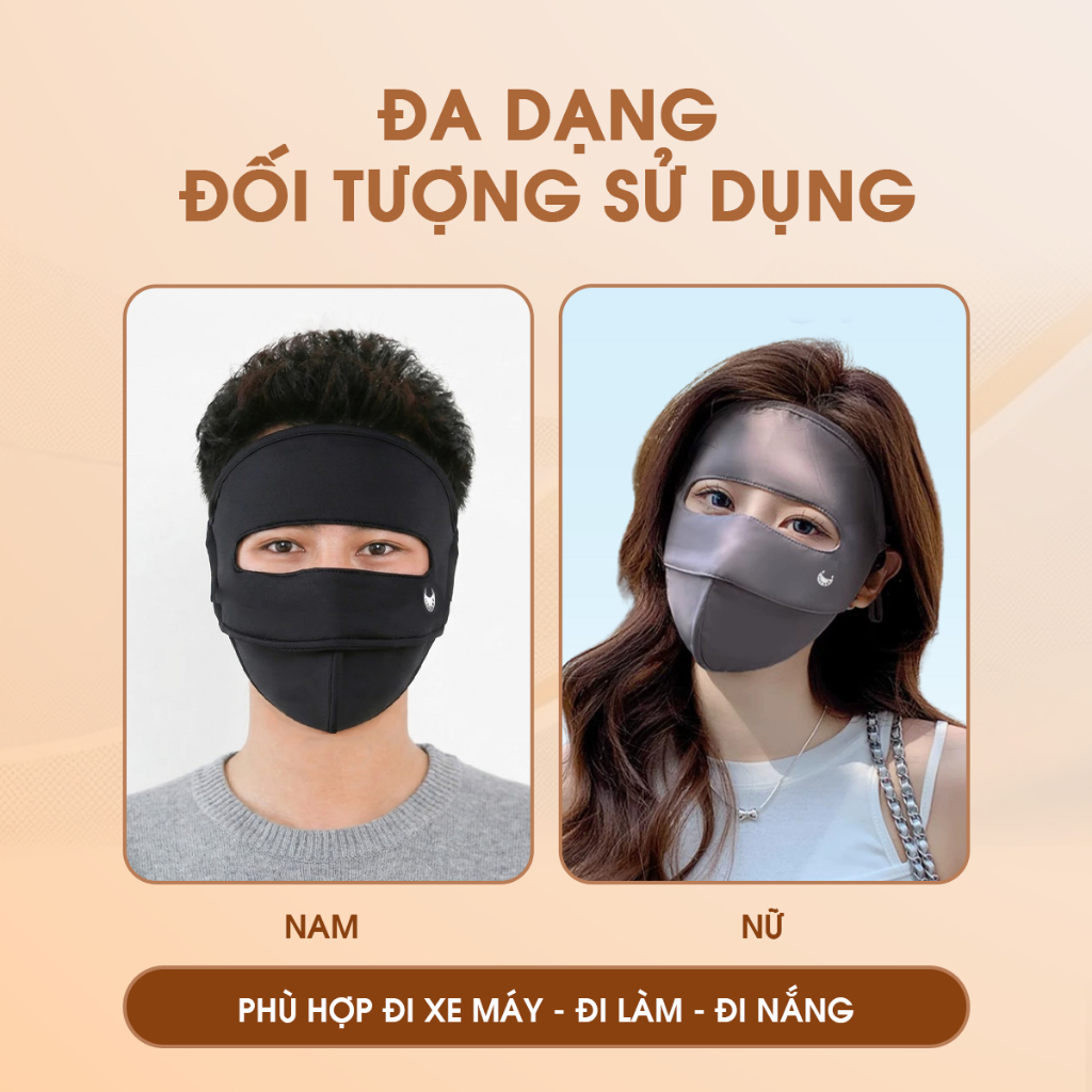 Khẩu trang toàn mặt Unicare UV Proof Full Face Mask – Chống nắng UPF50+, 2 lớp, chống tia UV