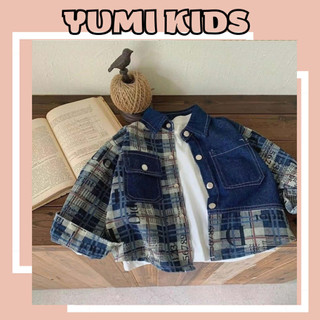 Áo Khoác Sơ Mi Jean Bé Trai Denim Form Rộng Phong Cách Hàn Quốc Hàng Quảng Châu Cao Cấp