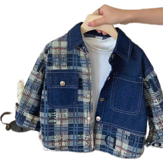 Áo Khoác Sơ Mi Jean Bé Trai Denim Form Rộng Phong Cách Hàn Quốc Hàng Quảng Châu Cao Cấp