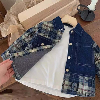 Áo Khoác Sơ Mi Jean Bé Trai Denim Form Rộng Phong Cách Hàn Quốc Hàng Quảng Châu Cao Cấp