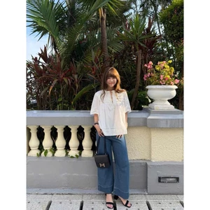 𝗣𝗮𝗺-| Áo Linen nhún cổ bèo cổ tàu