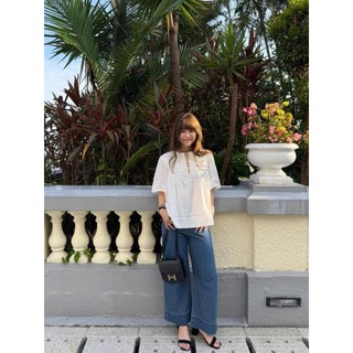 𝗣𝗮𝗺 𝗟𝗶𝗻𝗲𝗻-  Áo Linen nhún cổ bèo cổ tàu