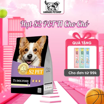Hạt Cho Chó S2PET T1 1Kg Đạm Cao 32% Topping Thịt Sấy Thức Ăn Khô Cho Chó Trưởng Thành Cho Chó