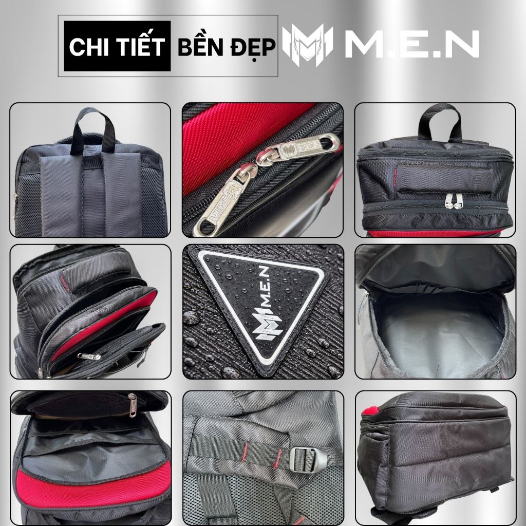 Ba lô đeo vai Frequent M.E.N đen xám đỏ [HÀNG VỀ]