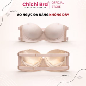 Áo Cúp Ngực Không Dây Chichi Houses Chống Tụt Chất Su Kèm Phụ Kiện Mặc Nhiều Kiểu -- A018