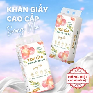 [TẶNG BÌNH GIỮ NHIỆT CAO CẤP] Khăn giấy rút đáy Sương Mai TopGia 5 bịch 5000tờ mềm mịn dày dai 4 lớp
