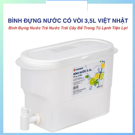 [Top Value] Bình Đựng Nước Có Vòi 3,5L Việt Nhật 6785 Bình Đựng Nước Trà Nước Trái Cây Để Trong Tủ Lạnh Tiện Lợi