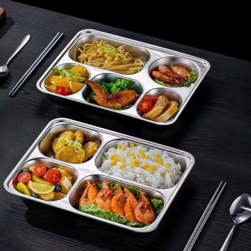 Khay Cơm Inox 304, Khay Đựng Thức Ăn, Khay Nhà Bếp An Toàn Sức Khỏe