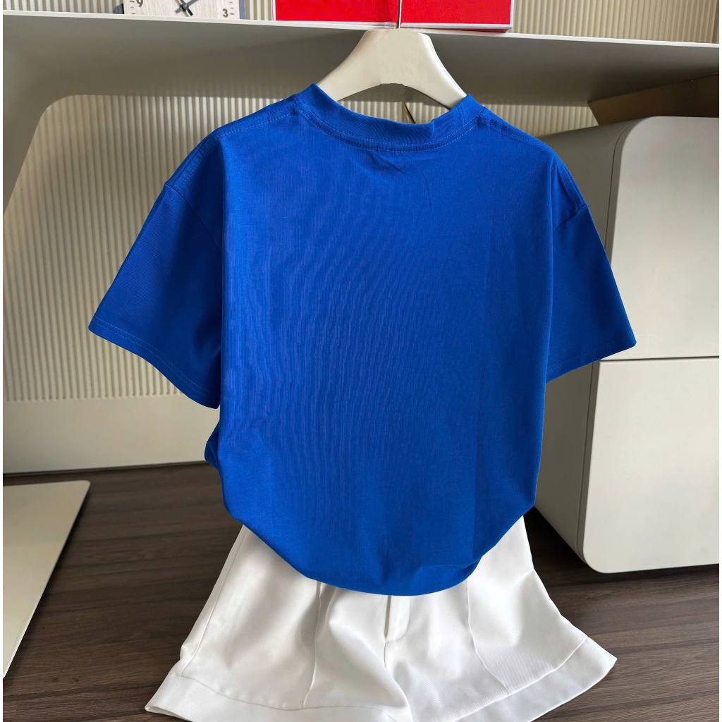 Áo Thun Mirage Hoạt Hình Màu Xanh Chất 100% Cotton Mềm Mịn Thoáng Mát.