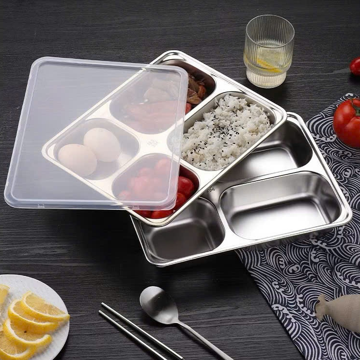 Khay Cơm Inox 304, Khay Đựng Thức Ăn, Khay Nhà Bếp An Toàn Sức Khỏe