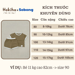Combo 2 Bộ chào hè cộc tay may tag phối viền cho bé trai, bé gái Hokiha vải modal mềm mại, co giãn size 8-17kg BB23