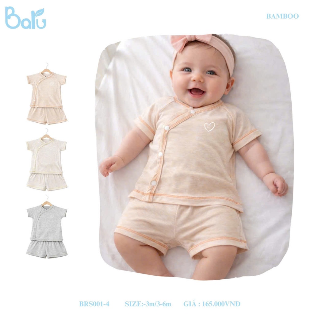 Bộ sơ sinh cài chéo - BRS001-4