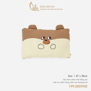 M&B (47x30cm) Gối nằm hình thú chất cotton mềm mại bông êm mềm thoải cho bé khi nằm, thoáng mát định hình đầu bé