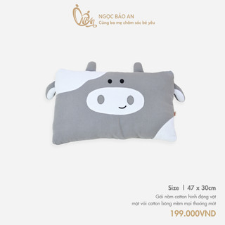 M&B (47x30cm) Gối nằm hình thú chất cotton mềm mại bông êm mềm thoải cho bé khi nằm, thoáng mát định hình đầu bé