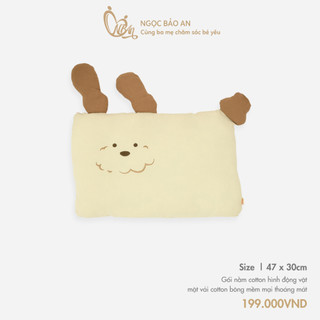 M&B (47x30cm) Gối nằm hình thú chất cotton mềm mại bông êm mềm thoải cho bé khi nằm, thoáng mát định hình đầu bé