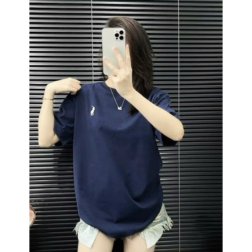 Áo Thun Nam, Nữ Form Rộng Basic Cotton Mềm Thêu Logo Ngựa, Áo Unisex Tay Ngắn Thấm Hút Mồ Hôi Hotrend