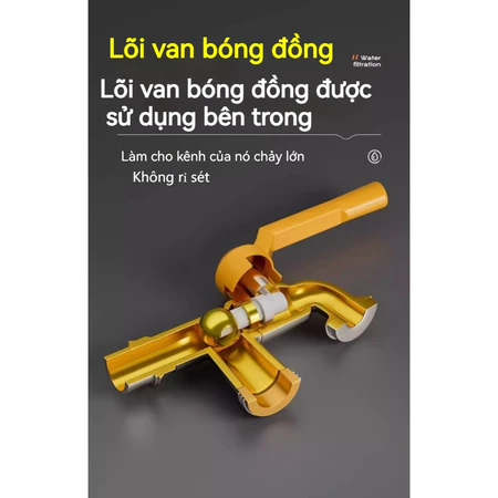Vòi nước đồng thau 1 vào 2 ra 1/2 inch cho sân vườn và gia đình