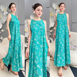 Đầm Suông Nữ Dáng Dài Đi Biên Chất Gấm, Maxi Nữ Ba Lỗ Dáng Dài Nhiều Màu Mùa Hè VD03 - BEEKIDS