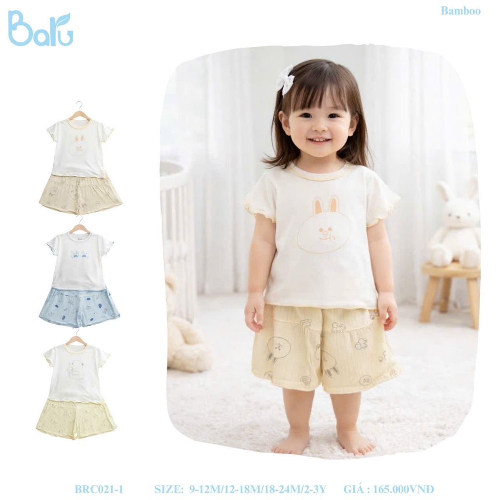 Bộ cổ tròn bé gái - BRC021-1